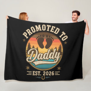 Promoted to Daddy Est 2026 Fleece Blanket