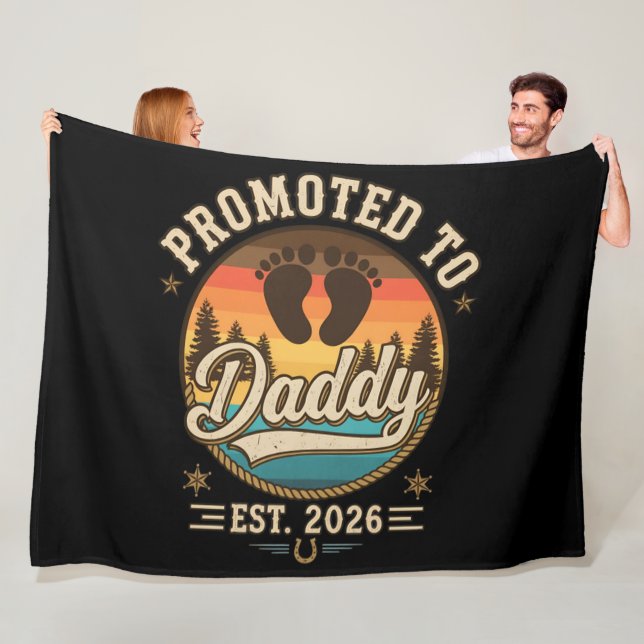 Promoted to Daddy Est 2026 Fleece Blanket (In Situ)