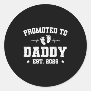 Promoted To Daddy Est 2026 Pregnancy Announcement Classic Round Sticker