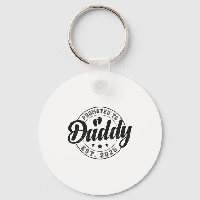 Promoted To Daddy Est 2026 Soon To Be Dad New Fath Key Ring (Front)