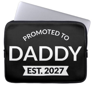 Promoted To Daddy Est 2027 New Dad Announcement II Laptop Sleeve