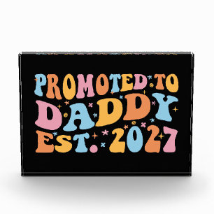 Promoted To Daddy Est 2027 New Dad Announcement Photo Block