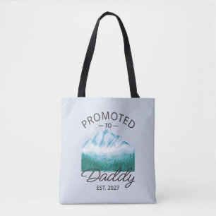 Promoted To Daddy Est 2027 New Dad Announcement VI Tote Bag