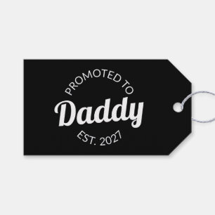 Promoted To Daddy Est 2027 New Dad Baby Shower I Gift Tags