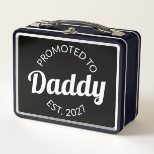 Promoted To Daddy Est 2027 New Dad Baby Shower I Metal Lunch Box