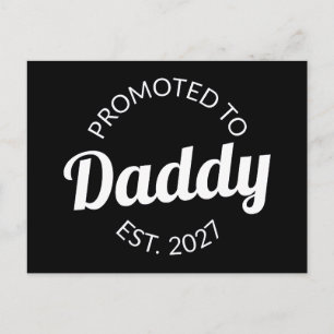 Promoted To Daddy Est 2027 New Dad Baby Shower I Postcard