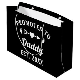 Promoted To Daddy Fatherhood Father's Day Large Gift Bag