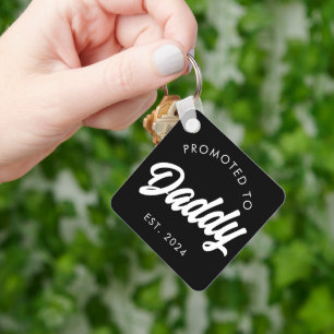 Promoted to Daddy New Dad Gift Fathers Day Key Ring
