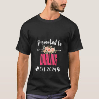 Promoted To DARLING Est 2024 Pink Birthday Girls M T-Shirt