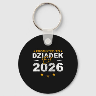 Promoted to dziadek 2026 funny new grandpa reveal key ring
