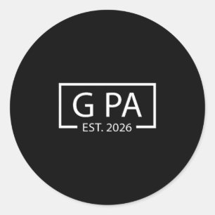 Promoted To G Pa Est 2026 Baby Announcement Cket  Classic Round Sticker