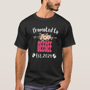 Promoted To GEEGEE Est 2024 Pink Birthday Girls Ma T-Shirt