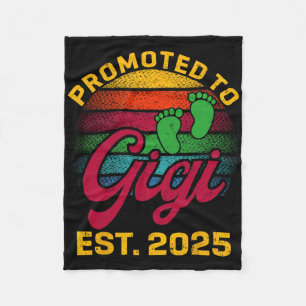 Promoted To Gigi 2025 New Gigi Vintage Fathers Day Fleece Blanket