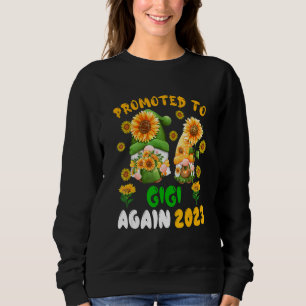 Promoted To Gigi Again 2023 Two Floral Gnomes Preg Sweatshirt