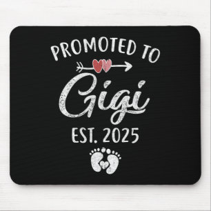 Promoted To Gigi Est 2025 Funny First Time Mothers Mouse Pad