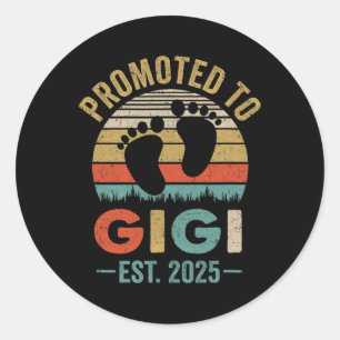 Promoted To Gigi Est 2025 Mothers Day Vintage Classic Round Sticker