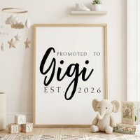 Promoted To Gigi Minimal Family Wall Art