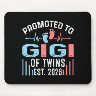 Promoted to Gigi of Twins Est 2026 Twin Baby Mouse Pad