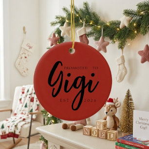 Promoted To Gigi Sweet Holiday Keepsake Ceramic Ornament