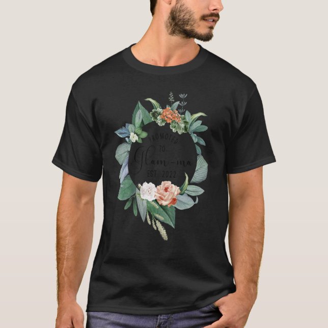 Promoted To Glam Ma Est 2022 Women Flower First Ti T-Shirt (Front)