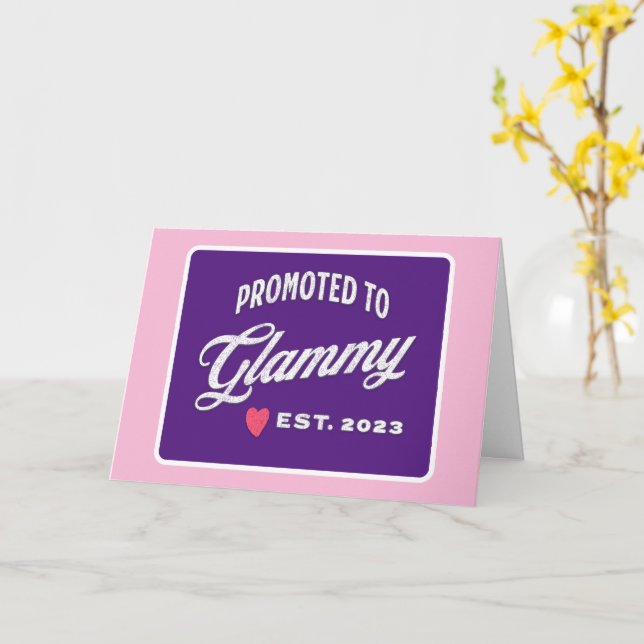 Promoted To Glammy Est. 2023 For New Grandmother Card (Yellow Flower)