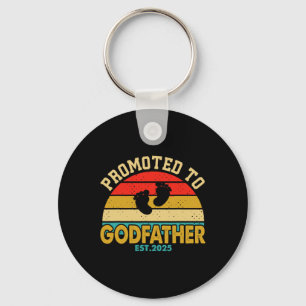 Promoted To Godfather 2025 Vintage Shirt New Fathe Key Ring