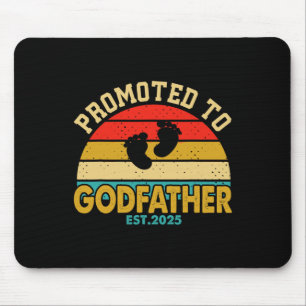 Promoted To Godfather 2025 Vintage Shirt New Fathe Mouse Pad