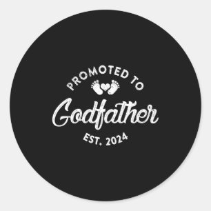Promoted To Godfather Est 2024 Funny New Uncle Classic Round Sticker