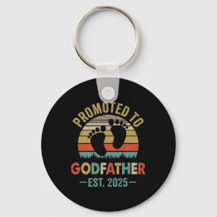 Promoted To Godfather Est 2025 Fathers Day Vintage Key Ring