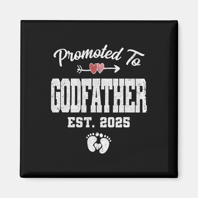Promoted To Godfather Est 2025 Funny First Time Fa Magnet (Front)