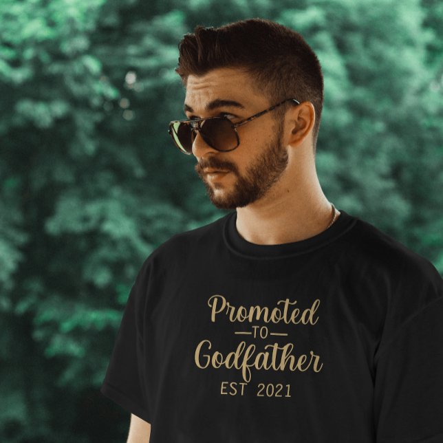 Promoted to Godfather Typography Custom Year Gold T-Shirt (Creator Uploaded)