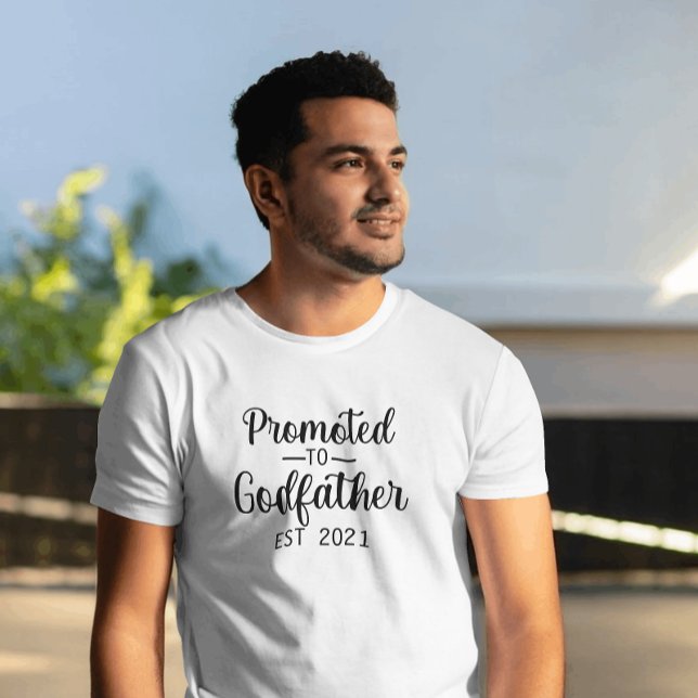 Promoted to Godfather Typography Custom Year T-Shirt (Creator Uploaded)