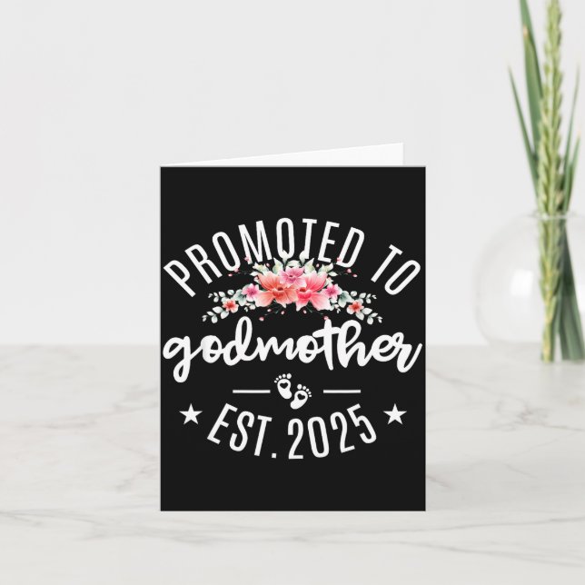 Promoted To Godmother 2025 Flower First Time New G Card (Front)