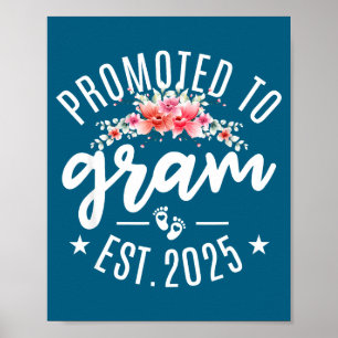 Promoted To Gram 2025 Flower First Time New Grandm Poster