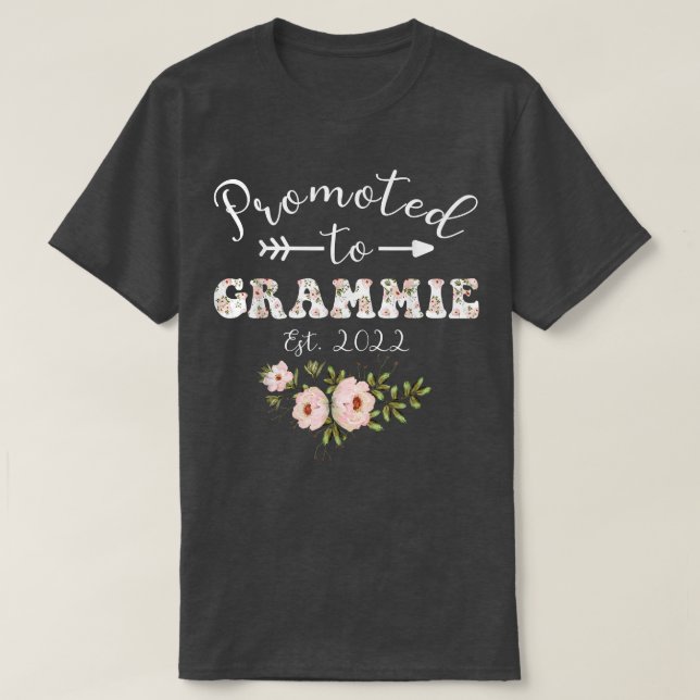 Promoted To Grammie Est 2022 Women Floral First Ti T-Shirt (Design Front)