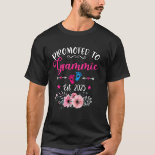Promoted To Grammie Est. 2025 Funny Floral Mother' T-Shirt