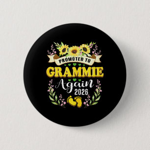 Promoted to Grammie Mum 2026 Sunflower Mummy 6 Cm Round Badge