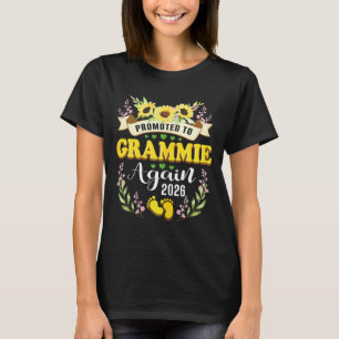 Promoted to Grammie Mum 2026 Suower Mummy Reveal T-Shirt