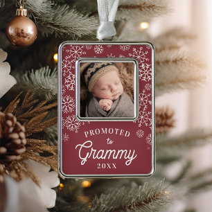 Promoted to Grammy Baby Photo Grandma Silver Plated Framed Ornament