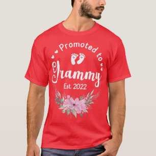 Promoted To Grammy Est 2022 Women Floral First Tim T-Shirt