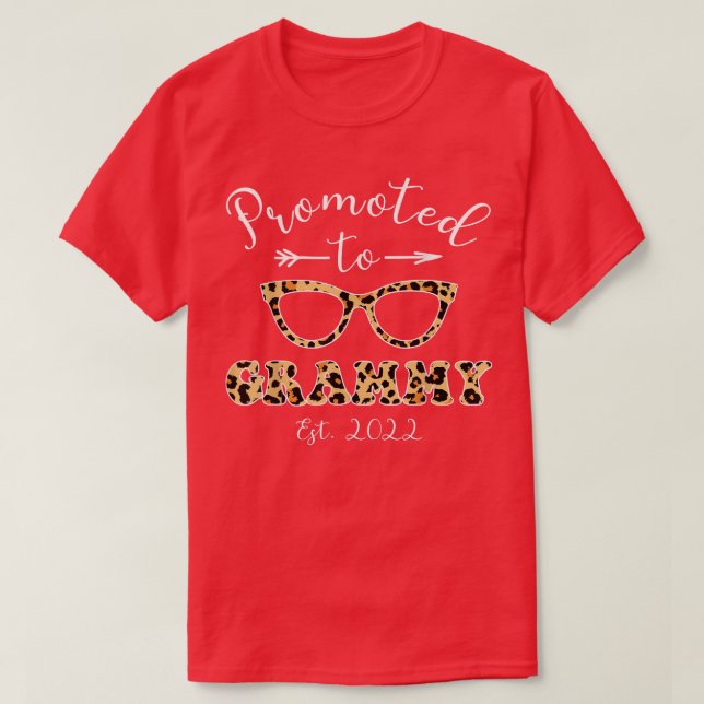 Promoted To Grammy Est 2022 Women Leopard First Ti T-Shirt (Design Front)