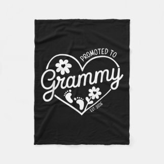 Promoted To Grammy Est. 2026 Grandma, New Baby Ann Fleece Blanket