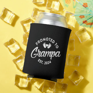 Promoted To Grampa Est 2024 Funny New Grampa Gift Can Cooler