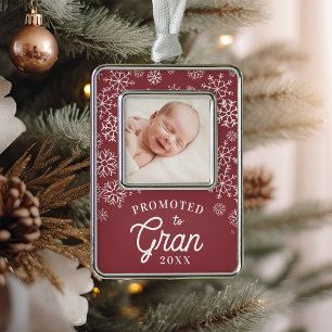 Promoted to Gran Baby Photo Grandma Silver Plated Framed Ornament