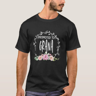 Promoted To GRANA Flower Pregnancy Announcement Mo T-Shirt