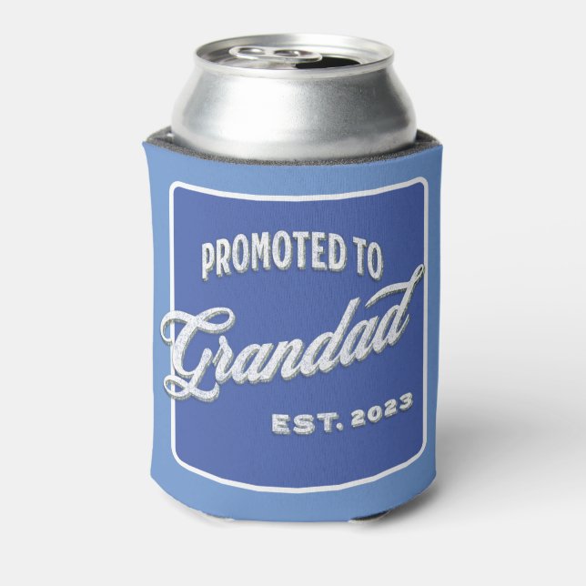 Promoted To Grandad Est. 2023 For New Grandfather Can Cooler (Can Back)