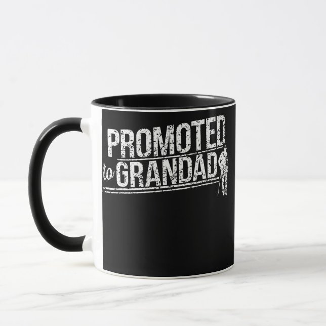 Promoted to Grandad Grandpa Granddad Grandfather  Mug (Left)