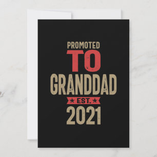 Promoted To Granddad Est 2021 Grandfather Thank You Card