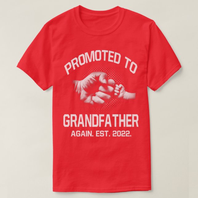 Promoted To Grandfather Again EST 2022 Christmas F T-Shirt (Design Front)
