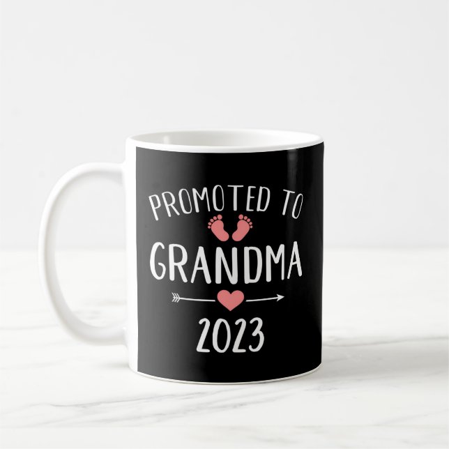Promoted To Grandma 2023 Pregnancy Announcement Coffee Mug (Left)